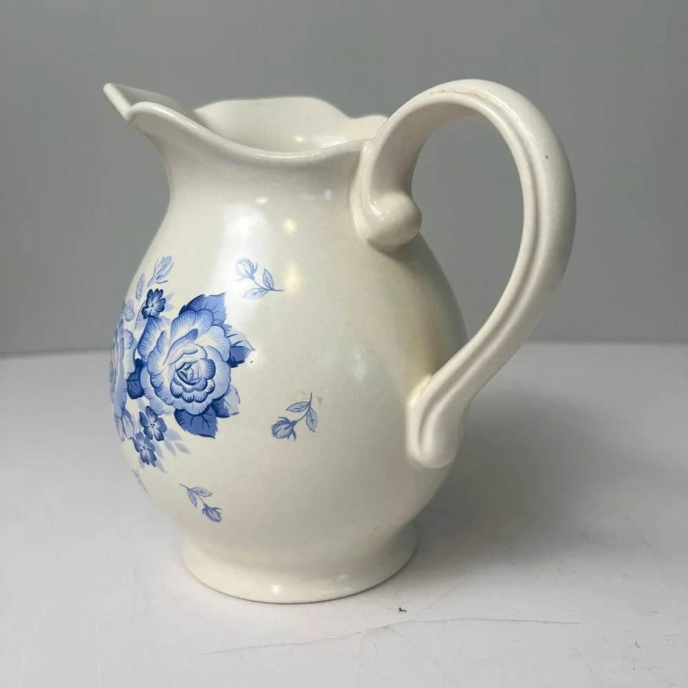 Cottagecore Ceramic Pitcher Home Decor Large Floral Farmhouse Homestead Ranch